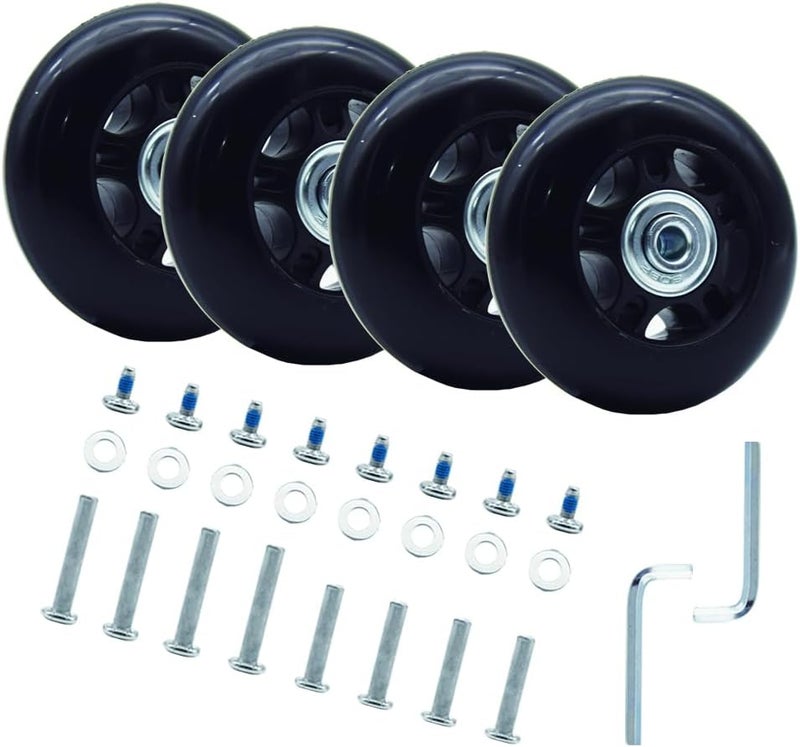 Ruidee 4 Pcs Luggage Suitcase Replacement Wheels 70x24mm Wear-Resistant Luggage Wheels Rubber Rotating Wheel Low Noise for Trolley Travel Case Carry-on Roller Bag (SXL/70x24mm) - Image 1